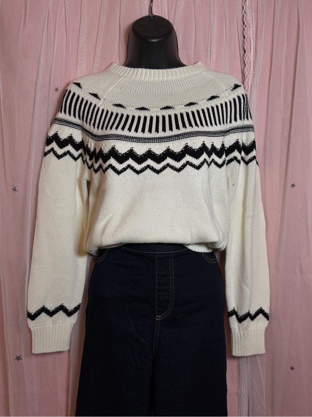 Ivory & Black Fair Isle Sweater